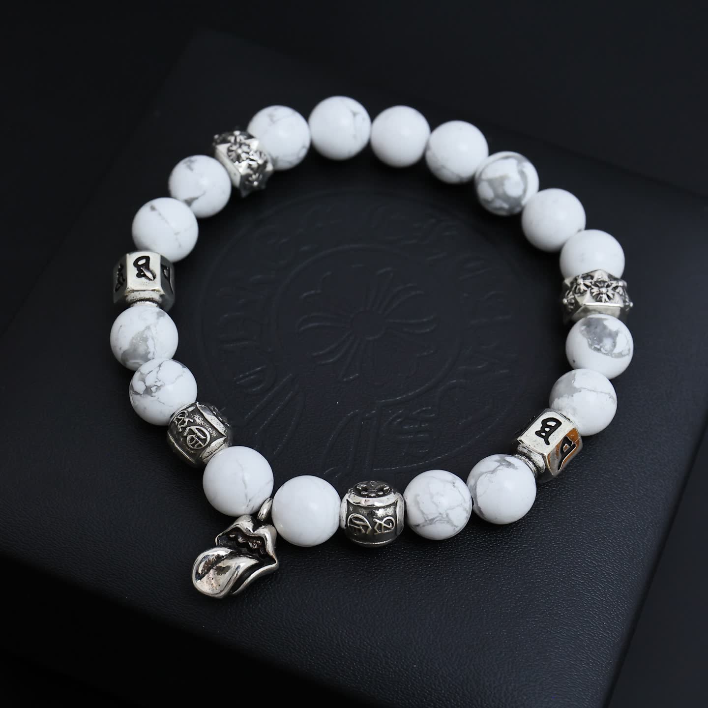 Chrome Hearts Silver Beaded Bracelet Set